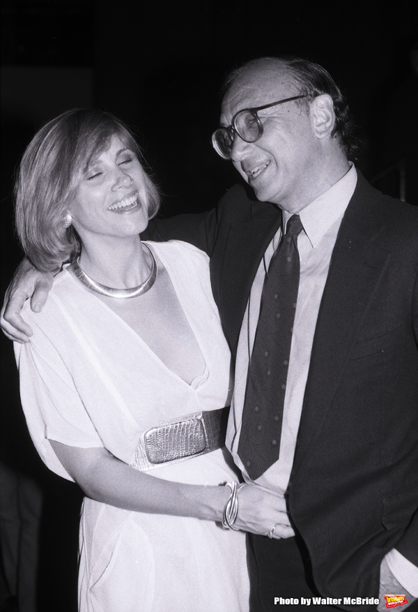Neil Simon and wife Diane Lander attend a broadway show on August 15, 1990 in New Yor Photo