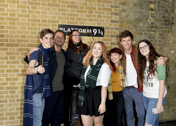 Photo Coverage: See Eddie Redmayne and Jude Law at King's Cross Station for 'Back to Hogwarts' Day 