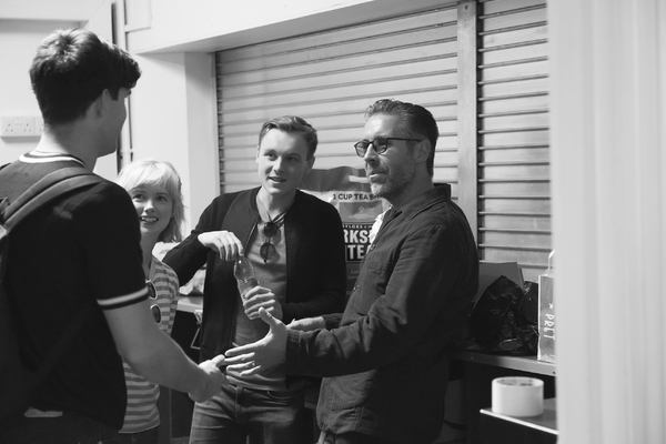 Niall Wright (facing away from the camera), Carla Langley, Rob Malone, Paddy Considin Photo