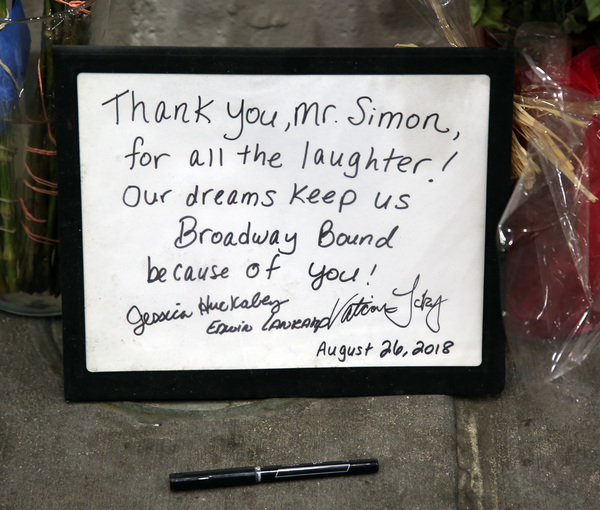 FREEZE FRAME: Neil Simon Memorial Tribute Set Up Outside the Neil Simon Theatre 