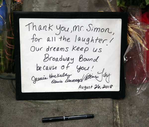 FREEZE FRAME: Neil Simon Memorial Tribute Set Up Outside the Neil Simon Theatre Image