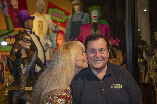 Donna Loren (Joker Henchwoman), reenacts the first on screen kiss with Burt Ward (Rob Photo