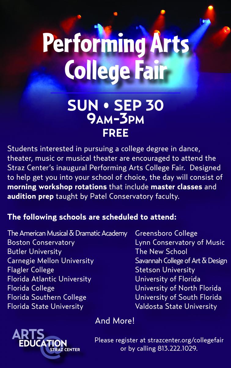 BWW Previews: FREE WORKSHOPS AND EXPO WITH PERFORMING ARTS COLLEGES AT Straz Center Image