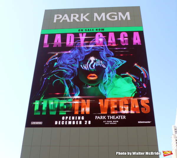 Theatre Marquee for "Lady Gaga Enigma", a concert residency featuring two different s Photo