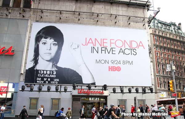 Times Square Billboard for HBO's "Jane Fonda in Five Acts" on September 21, 2018 at 4 Photo