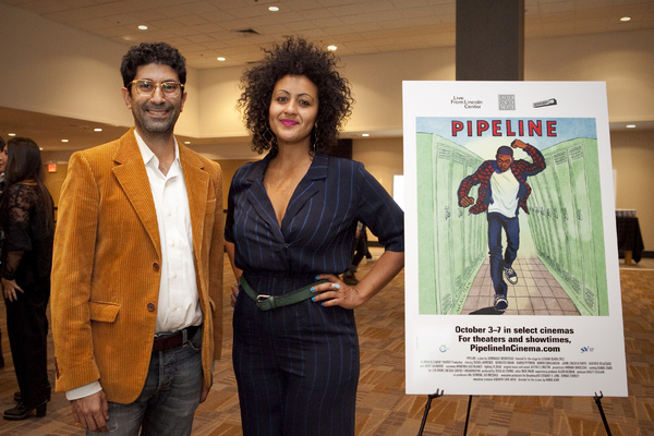 Stage director Lileana Blain-Cruz with PIPELINE film director Habib Azar Photo
