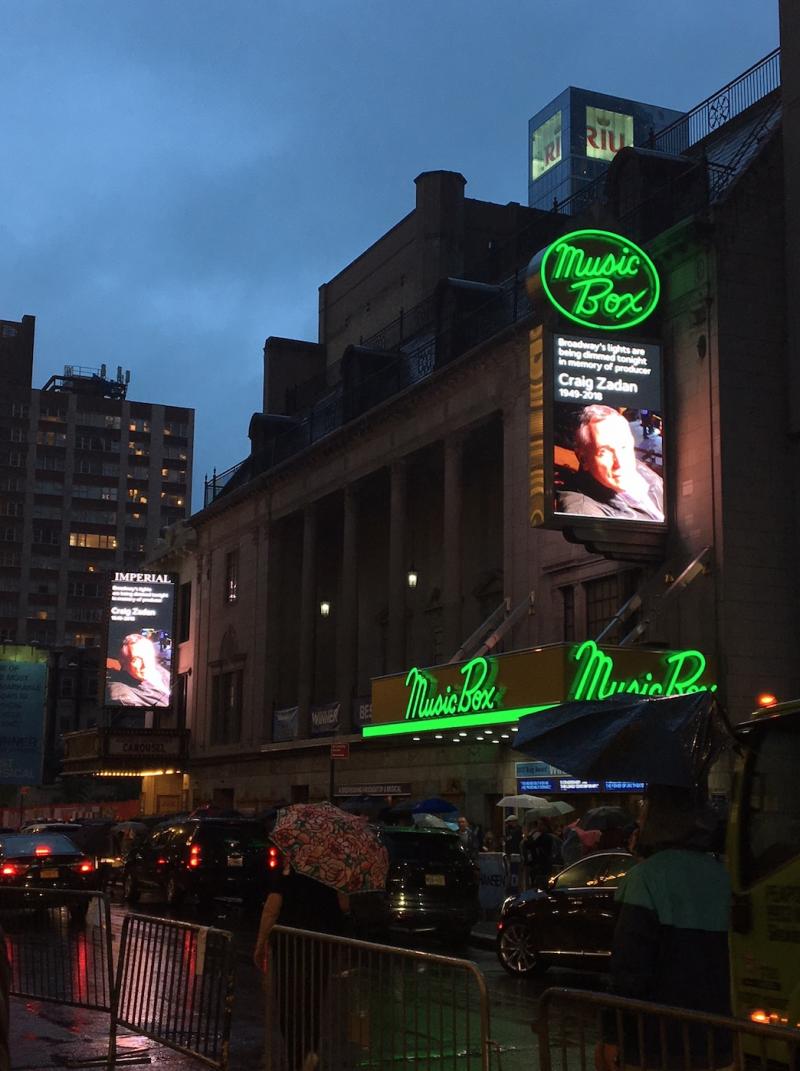 Photo Flash: Broadway Dims Lights in Memory of the Late Craig Zadan  Image