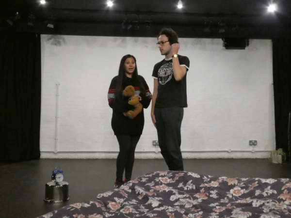 Serin Ibrahim and David Hubball in rehearsal for HERE by Michael Frayn, playing at Gr Photo