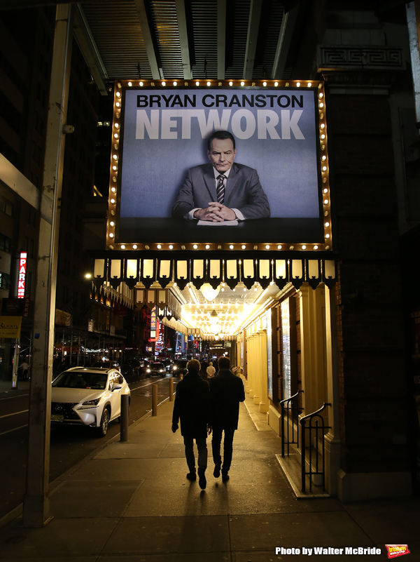 Theatre Marquee for "Network" starring Bryan Cranston and directed by Ivo van Hove  Photo