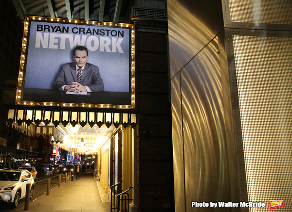 Theatre Marquee for "Network" starring Bryan Cranston and directed by Ivo van Hove  Photo