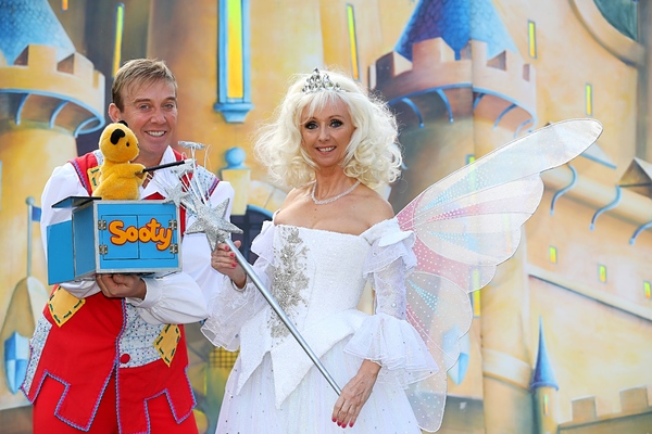 Debbie McGee as the Lovely Fairy Crystal with Sooty and Richard Cadell as Muddles the Photo
