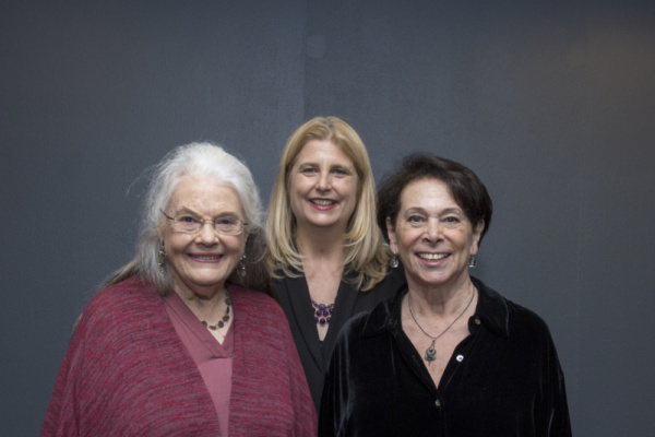 Lois Smith, Ludovica Villar-Hauser, and Linda Winer share a light moment in the green Photo