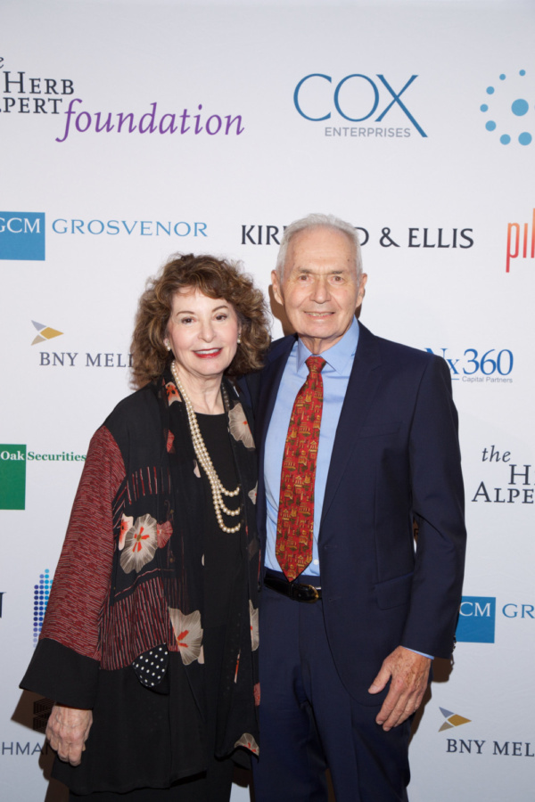 Rona Sebastian, President of the Herb Alpert Foundation with Mort Gleberman Photo