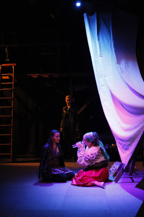 Valeria Rosero as Wendy, Kate Black Spence as Hook and Electra Tremulis as Calliope Photo