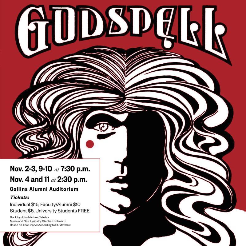 Patriq James Stars in Lipscomb University Theatre's homecoming musical GODSPELL Nov. 2-11 