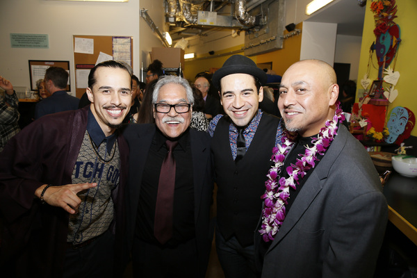 From left, cast member Michael Naydoe Pinedo, writer/director Luis Valdez, cast membe Photo