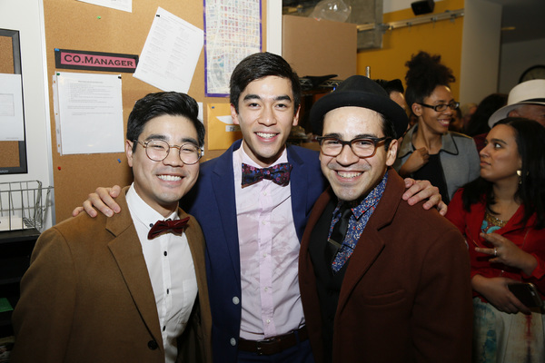 From left, cast members Scott Keiji Takeda, Justin Chien and Moises Castro Photo