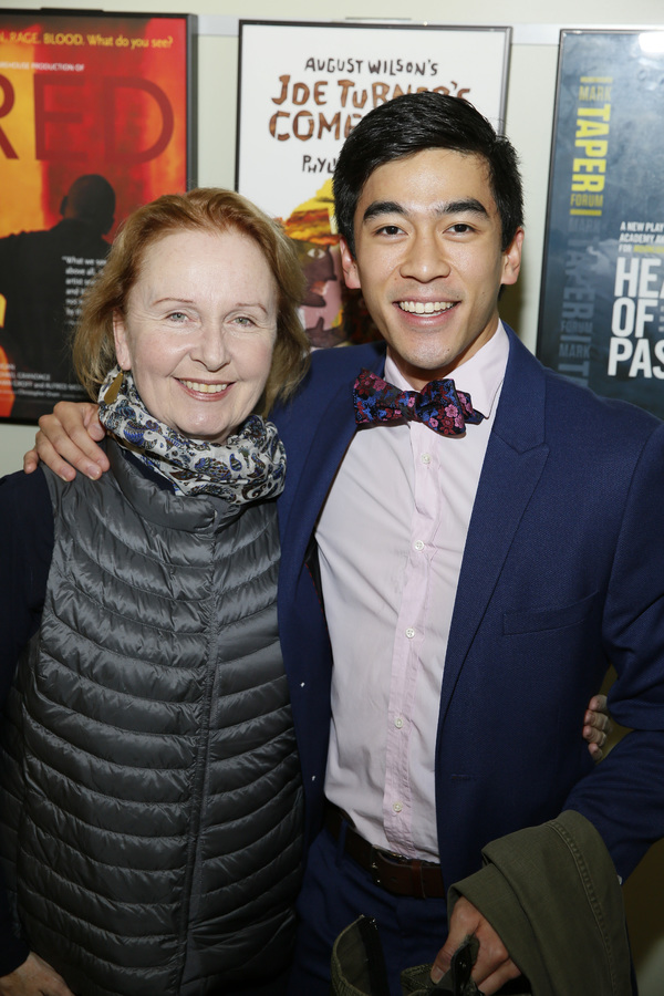 Actor Kate Burton and cast member Justin Chien Photo