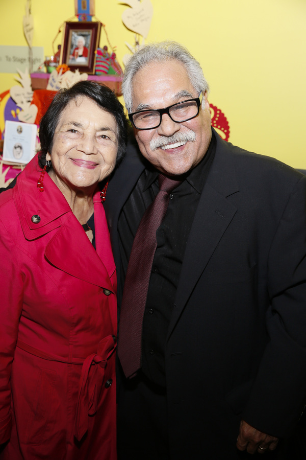 Dolores Huerta and writer/director Luis Valdez Photo