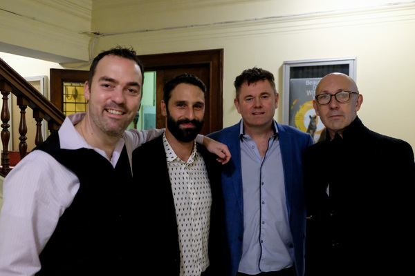 Director ERWIN MAAS, playwright MARCO CALVANI, GEORGE HESLIN and GUY DELANCEY Photo