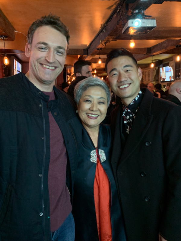 Esther Lee and Daniel K. Isaac with his 'Billions' castmate Dan Soder,  Photo