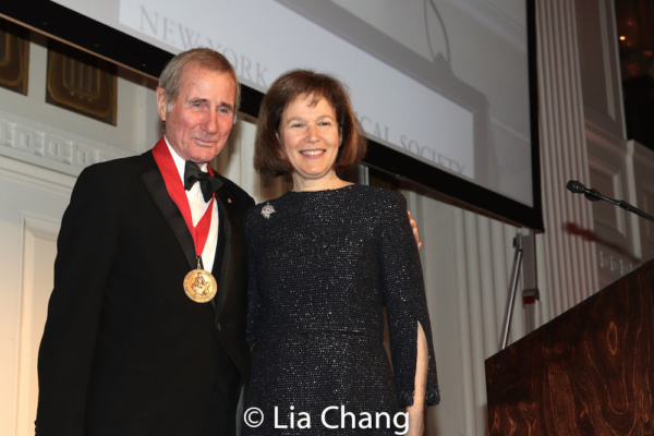 Honoree Jim Dale with his sister-in-law Pam B. Schafler, Chair, New-York Historical S Photo