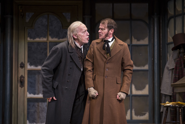 Larry Yando (Ebenezer Scrooge) and Thomas J. Cox (Bob Cratchit) Photo