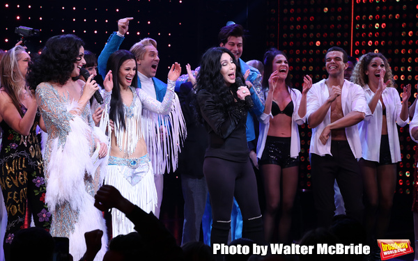 Stephanie J. Block, Micaela diamond, Teal Wicks, Michael Berresse and Cher with cast  Photo