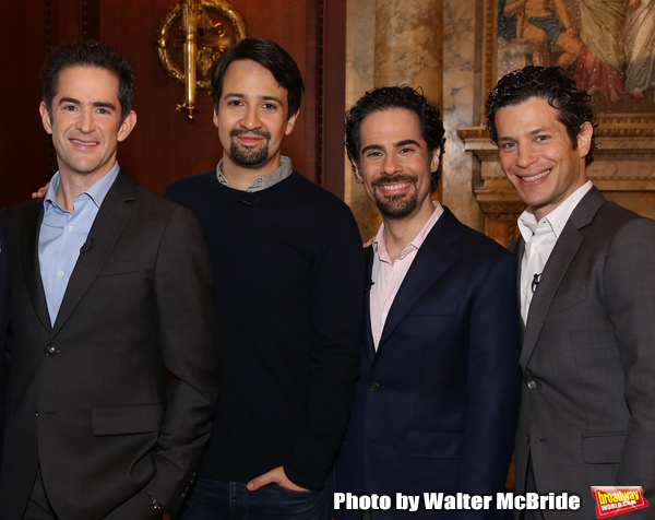 Andy Blankenbuehler, Lin-Manuel Miranda, Alex Lacamoire and Thomas Kail  Photo