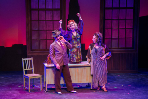 Corrinne Marshall as Miss Hannigan, Paul Goodman as Rooster and Mikayla Petrilla as L Photo