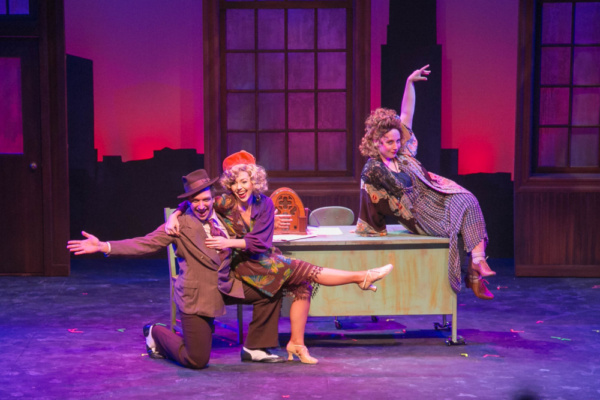 Corrinne Marshall as Miss Hannigan, Paul Goodman as Rooster and Mikayla Petrilla as L Photo