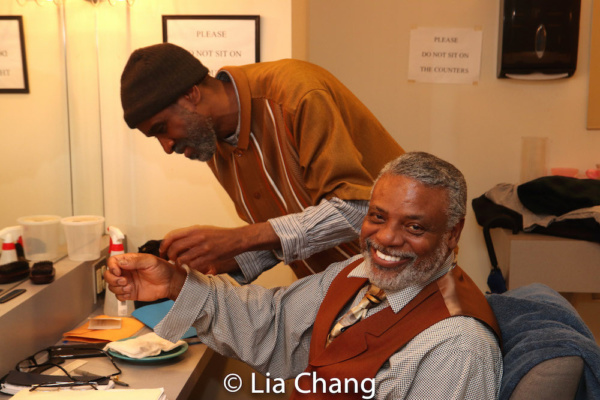 Brian D. Coats and Harvy Blanks in the dressing room Photo
