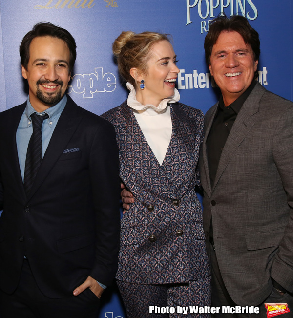 Lin-Manuel Miranda, Emily Blunt and Rob Marshall  Photo