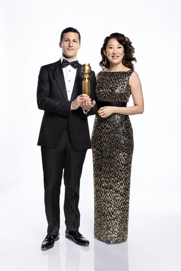 Photo Flash: See a First Look of GOLDEN GLOBES Hosts Sandra Oh and Andy Samberg Image