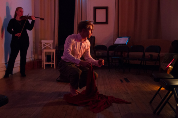 Nathan Gebhard and Natalia Steinbach in Saint Ex, at Torn Page in the so-fi festival. Photo