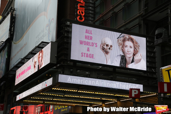 Theatre Marquee for Theresa Rebeck's new play 'Bernhardt/Hamlet' starring Janet McTee Photo