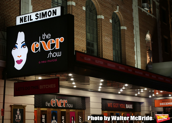 Theatre Marquee for the Opening Night of 'The Cher Show'  at Neil Simon Theatre on De Photo