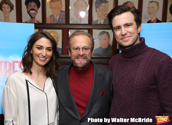 Sara Bareilles, producer Barry Weissler and Gavin Creel  Photo