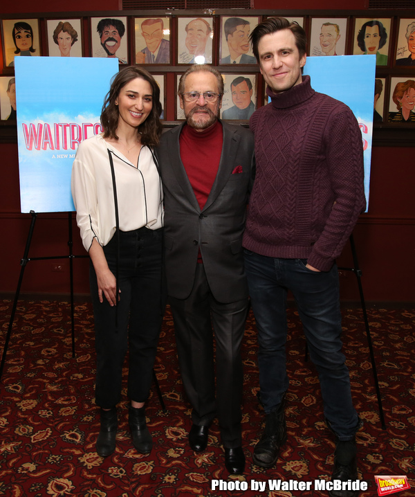 Sara Bareilles, producer Barry Weissler and Gavin Creel  Photo