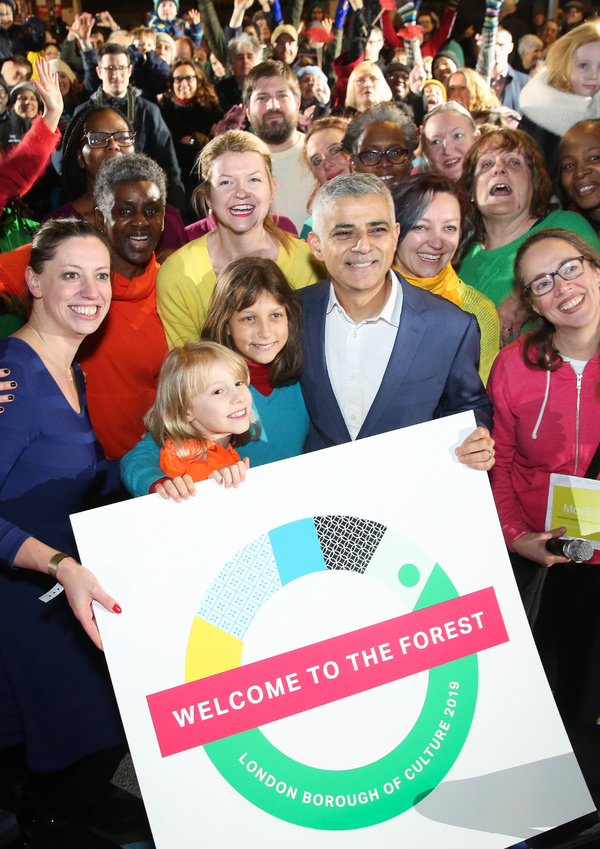 
Mayor of London Sadiq Khan with local dance group Move17 on Forest Road, part of Wel Photo