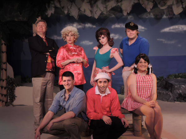 Front Row: Brandon Bedore as the Professor, Joseph Waeyaert as Gilligan, Megan E. Wes Photo