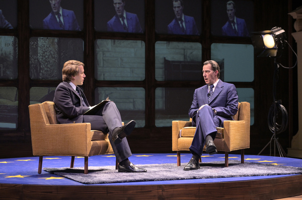 David Frost (Jeremy Webb) interviews Richard Nixon (Allen McCullough)  Photo