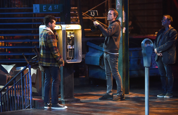 Jordan Fisher, live television director Alex Rudzinski and director Michael Greif Photo