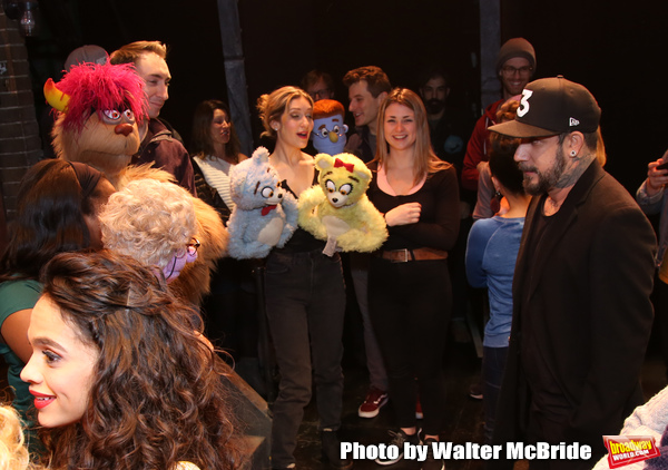 AJ McLean from the Backstreet Boys backstage with the cast and crew of  