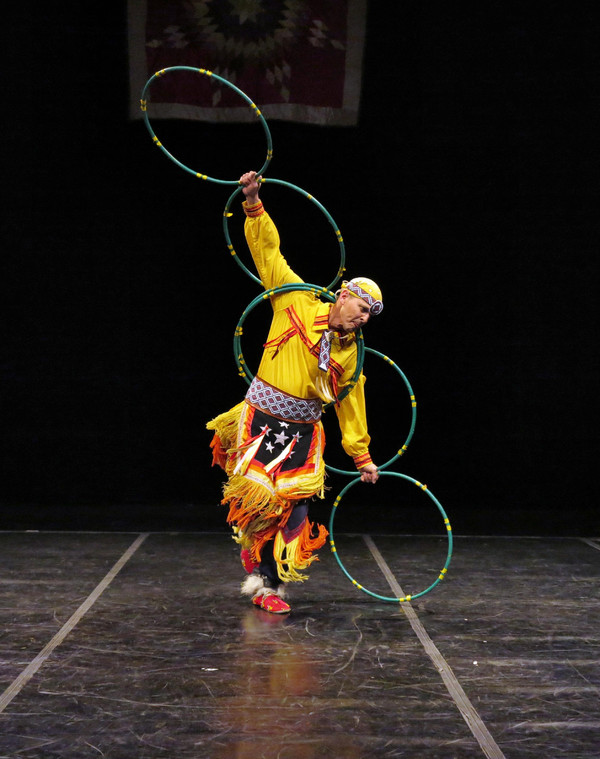 Michael Taylor (Choctaw) in Hoop Dance.  Photo by Jonathan Slaff. Photo