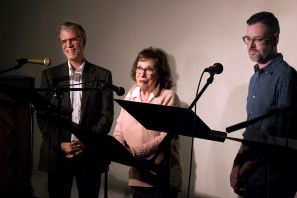 Board President Rob Wyse and Artistic Director Joe Barros announce Sheilah Rae''''s L Photo