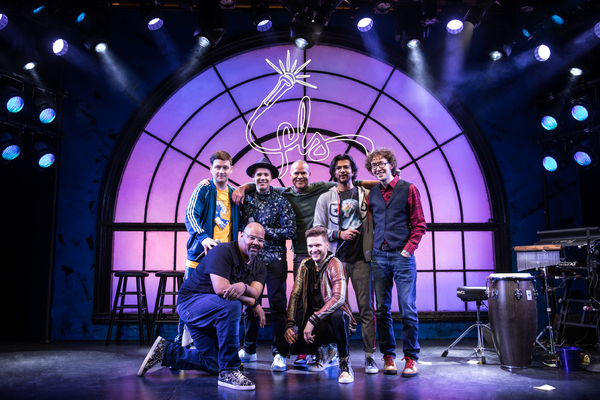 James Monroe Iglehart, Andrew Bancroft. Second row: Chris Sullivan, Anthony Veneziale Photo