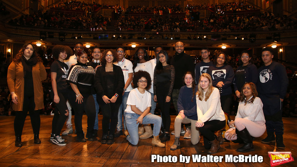 Sean Green Jr. with student performers  Photo