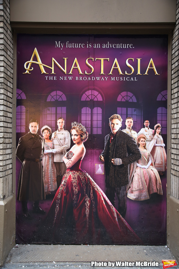 Theatre Marqee for "Anastasia" starring Christy Altomare and Cody Simpson at the Broa Photo