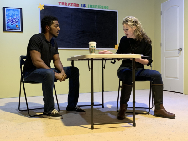 Lenny Thomas and Christina Elise Perry in rehearsal for SIX CORNERS by Keith Huff Photo